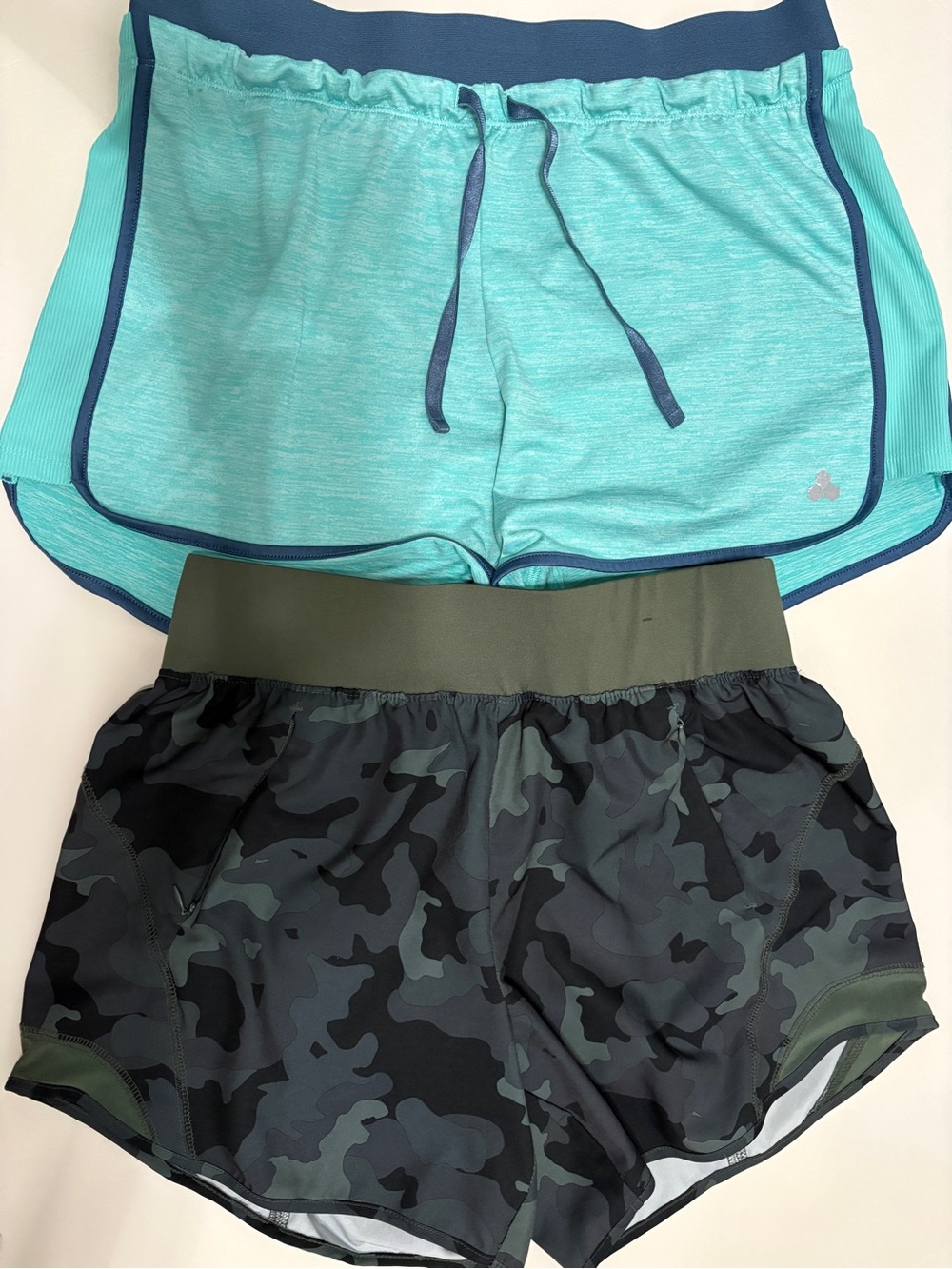 tek gear Teal Heather & Olive Camo Athletic Shorts - 2 Pack